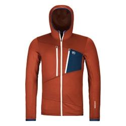 Ortovox Fleece Grid Hoody Men's in Clay Orange